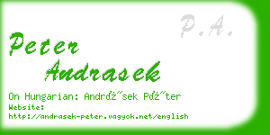 peter andrasek business card
